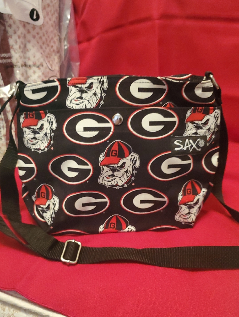 Black & Red University Logo Crossbody Bag